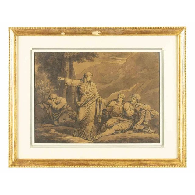 Bartolomeo Pinelli, Holy Scene, Drawing, 19th-Century For Sale - Image 3 of 4