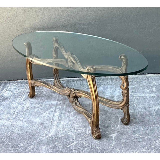 Mid 20th Century Vintage Gilt Tipped Coffee Table After Maison Jansen For Sale - Image 5 of 12
