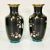 Black 1940s Vintage Boho Chic Chinese Cloisonné Cherry Blossom Vases - A Mirrored Pair. For Sale - Image 8 of 17