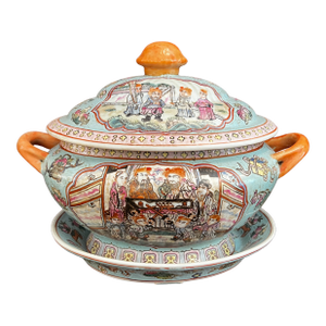 Mid 20th Century Chinese Famille Rose Plate & Tureen