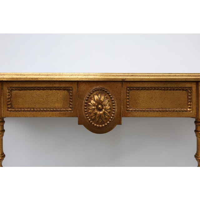 Gold 20th Century Louis XVI Console Table by Deknudt, Belgium, 1950s For Sale - Image 8 of 11