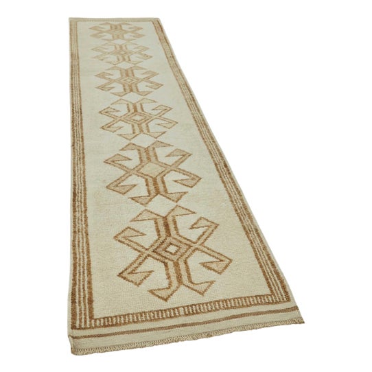 Beige Bohemian Runner Rug For Sale