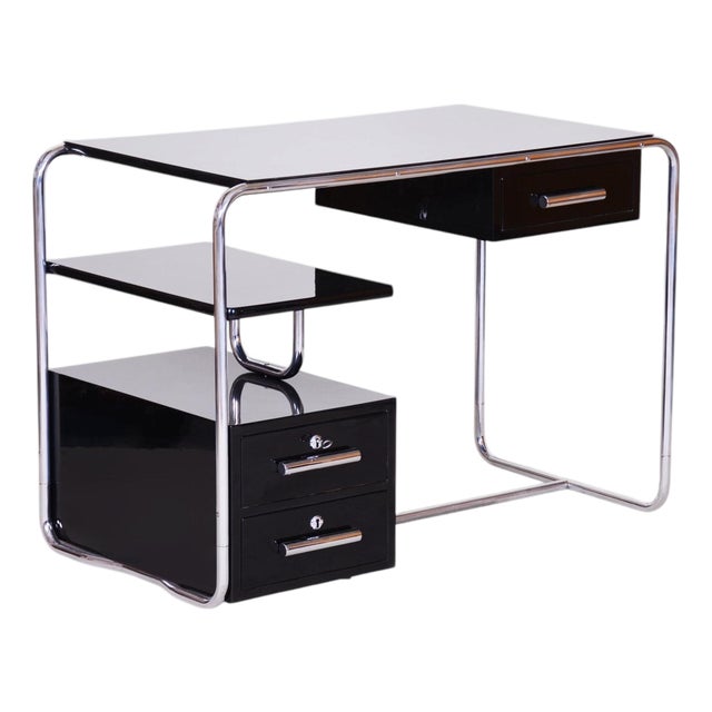 Bauhaus Black Writing Desk, Germany, 1930s For Sale