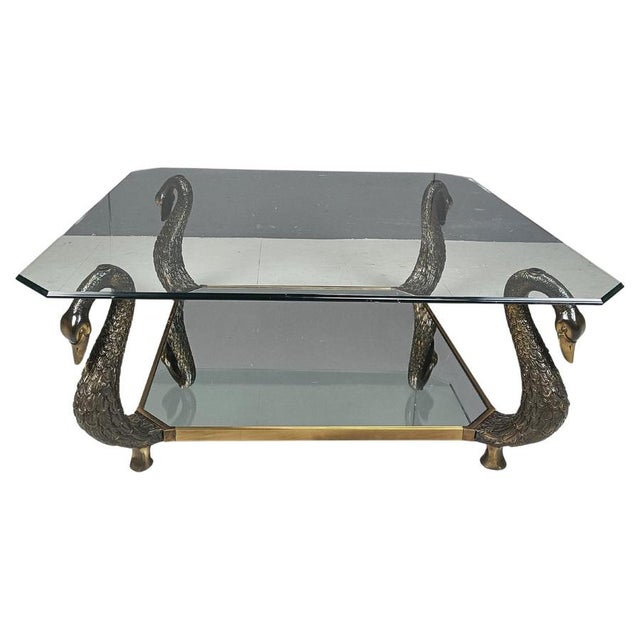 Brass Swan Coffee Table, 1970s For Sale - Image 11 of 11