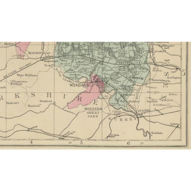 Antique Map of Buckinghamshire, 1885 For Sale - Image 10 of 14