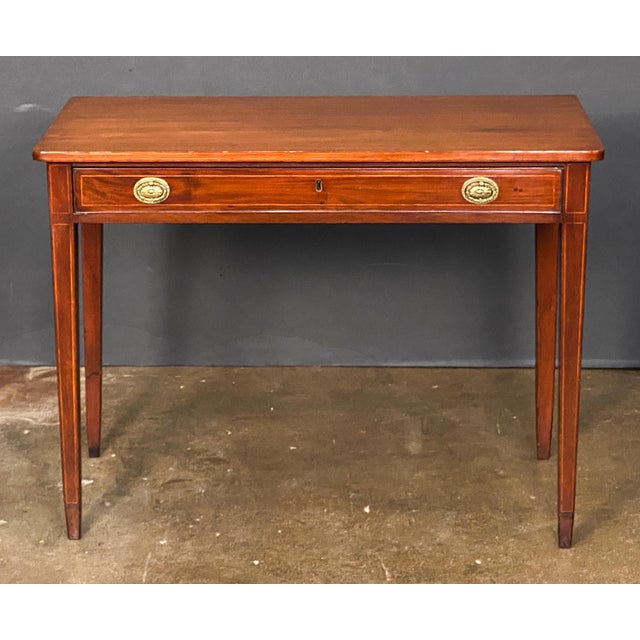 Chestnut English Writing Table or Desk of Mahogany From the Edwardian Era For Sale - Image 8 of 11
