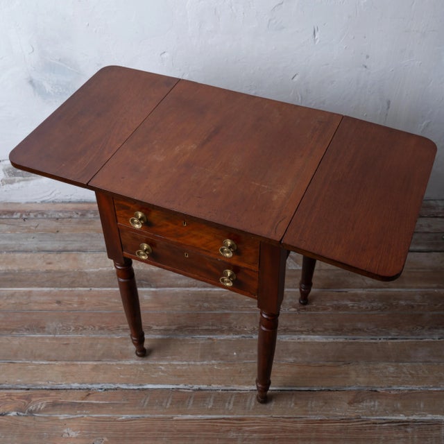 Sheraton Mahogany Drop Leaf Work Table | Chairish