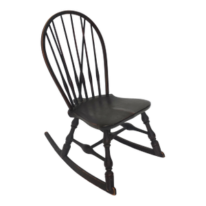 19th Century Victorian Ebonized Oak English Rocker