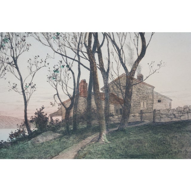 Late 19th Century Antique 1891 Ernest C Rost Seneca Lake New York Landscape Etching For Sale - Image 5 of 11