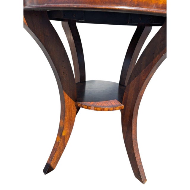 Vintage Uttermost 28-Inch Round Compass Star Inlaid Wood Bistro Table For Sale - Image 10 of 11
