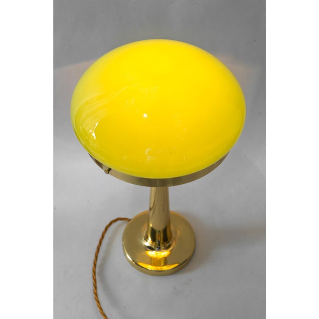 Art Deco Table Lamp with Green Opal Glass, Vienna, 1920s For Sale - Image 6 of 14