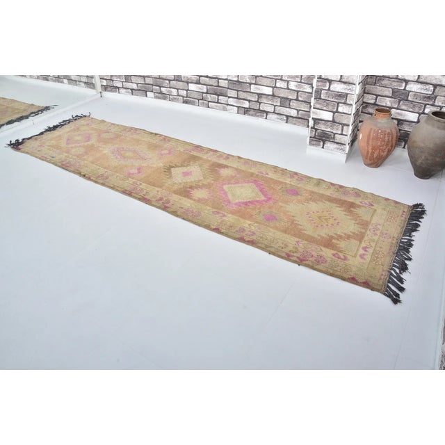 Textile Vintage Kurdih Anatolian Kitchen Runner Rug For Sale - Image 7 of 9