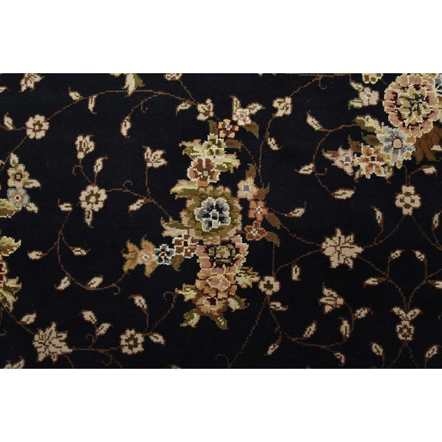 Blue Tabriz Rug 5’9” X 9′ Blue Wool/Silk Traditional Hand-Knotted Oriental Carpet For Sale - Image 8 of 15