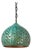 Copper Light Dome Pendant Lamp With Patina Turquoise Finish For Sale