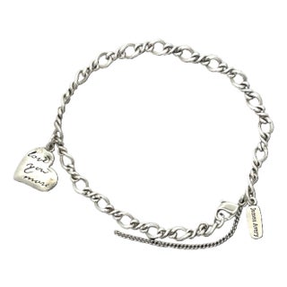 Mid 20th Century James Avery Sterling Silver Heart Charm Bracelet For Sale