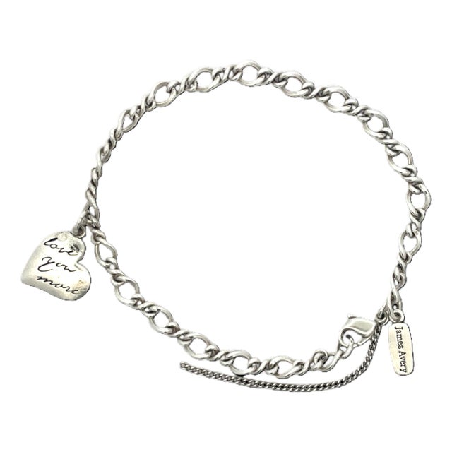 Mid 20th Century James Avery Sterling Silver Heart Charm Bracelet For Sale