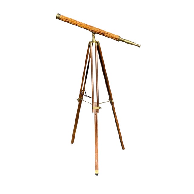 Bay colony Antiques is delighted to offer for sale this wonderful vintage brass telescope on a tripod base. The eyepiece,...