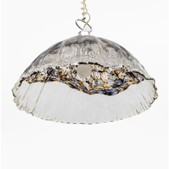 Mid-Century Modern Italian Murano Glass Pendant attributed to AV Mazzega, 1970s For Sale - Image 6 of 8