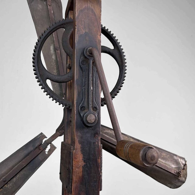 Brown Antique Japanese Rice Windmill, 1890s For Sale - Image 8 of 14