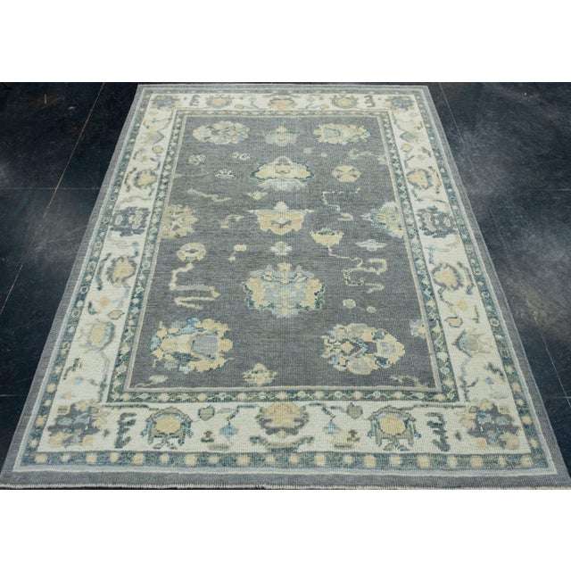 Turkish Oushak Rug 4'2" x 5'2" #17160 Explore a curated collection of hallway runners, wool rugs, and handmade...