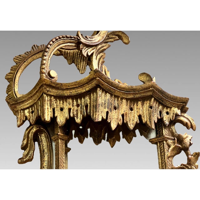 Antique Italian Giltwood Baroque Gold Wall Shelf With Integral Mirror For Sale - Image 9 of 13
