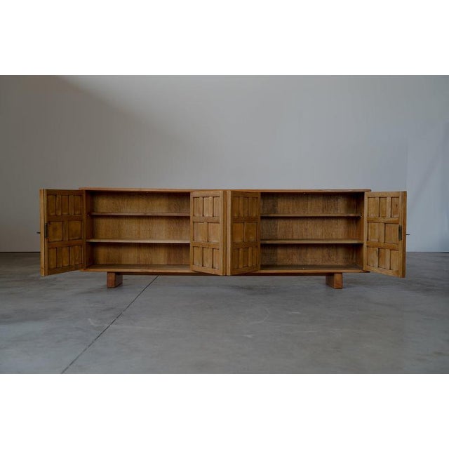 Brutalist Spanish Oak Sideboard - Spain 1960s For Sale - Image 8 of 11