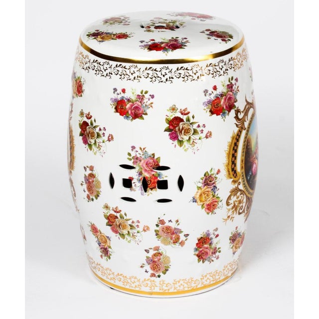 Set of Vintage Japanese Inspired Porcelain Garden Seats For Sale - Image 9 of 18