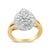 14K Yellow and White Gold 1.00 Cttw Round and Baguette-Cut Diamond Ballerina Cocktail Ring (H-I Color, SI2-I1 Clarity) For Sale - Image 4 of 7