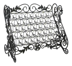 38 Bottle Iron Wine Rack Verdigris Patina Maitland-Smith