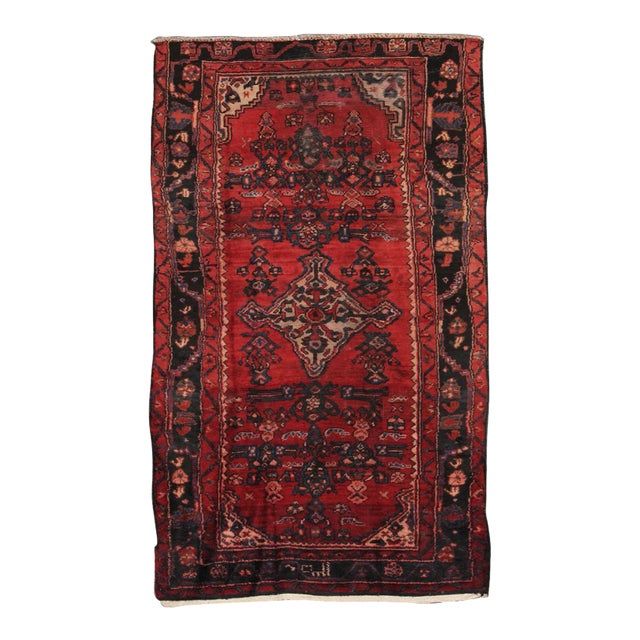 Vintage Lilian Lamb's Wool Area Rug, 3'11" X 6' 9", Red For Sale
