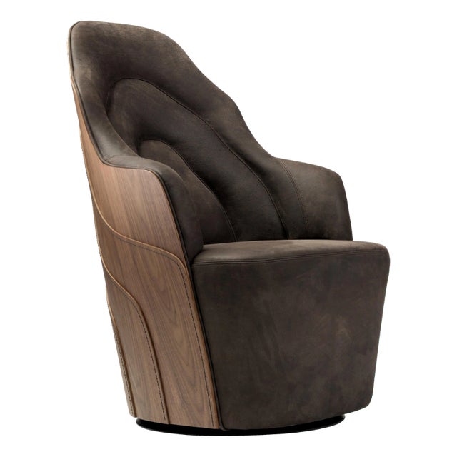 Brown Leather Couture Armchair by Färg & Blanche for Bd Barcelona For Sale