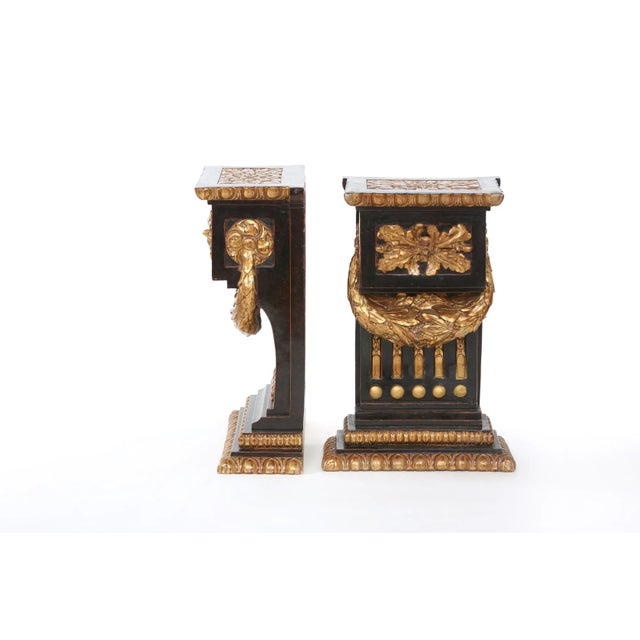 Metal Mid-20th Century Gilt Bronze Pedestal / Side Tables For Sale - Image 7 of 11