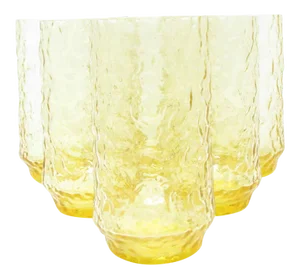 Vintage Lenox Impromptu Yellow Blown Crystal Tumblers - Set of 6