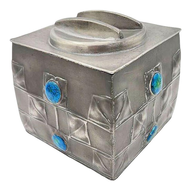 1900s Rare Arts and Crafts #0194 Tudric Pewter Box by Archibald Knox for Liberty & Co For Sale