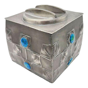 1900s Rare Arts and Crafts #0194 Tudric Pewter Box by Archibald Knox for Liberty & Co