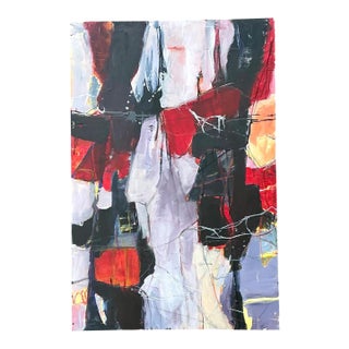 Vintage Abstract Expressionist Oil Painting on Canvas For Sale