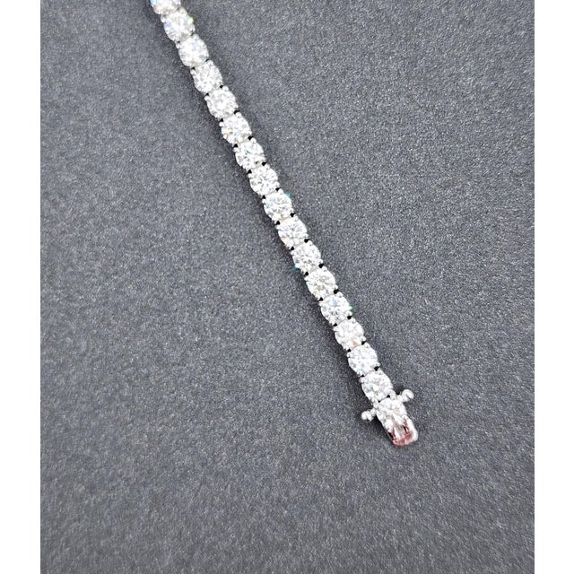 Early 21st Century 7.42 Ct Diamond Tennis Bracelet For Sale - Image 5 of 8