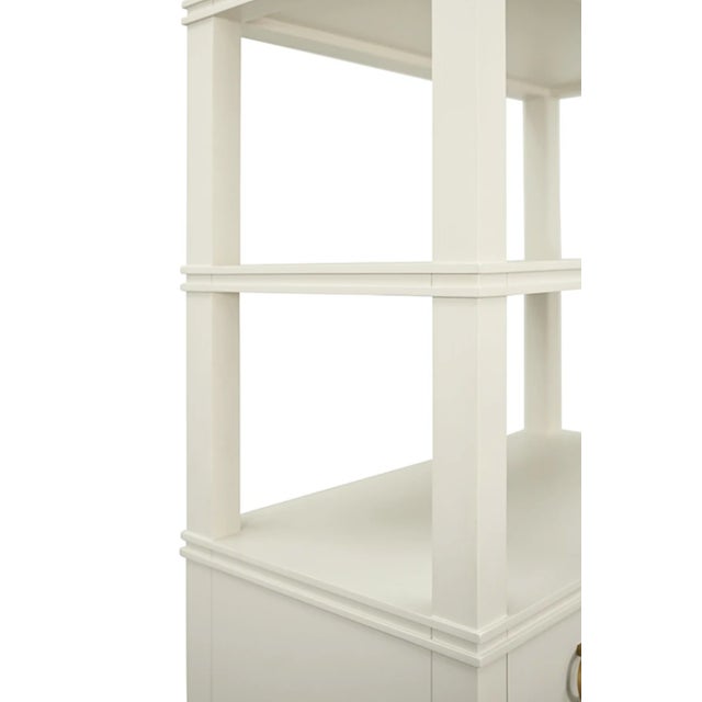 Matthew Izzo Home Brooke Antique White Lacquer Four Drawer Etagere For Sale In New York - Image 6 of 9