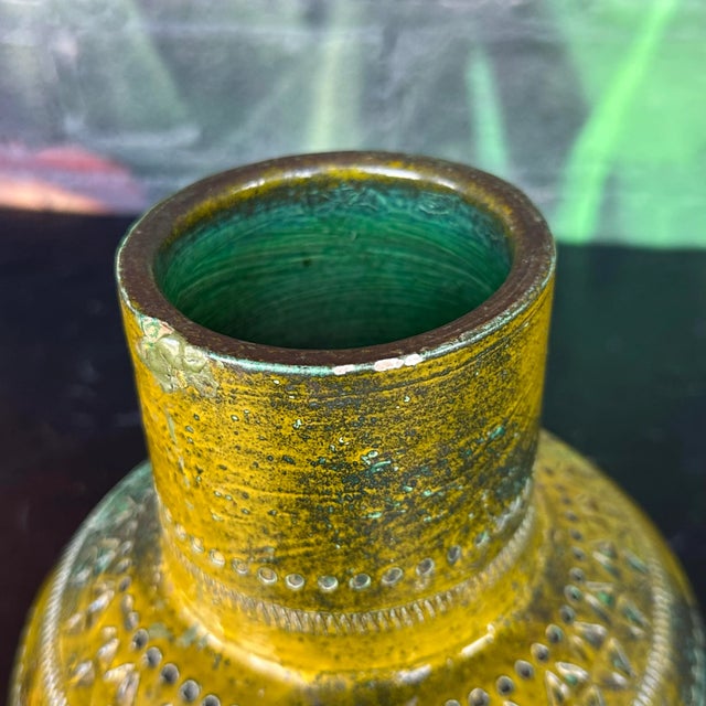 Green Mid 20th Century Raymor Bitossi Ceramic Midcentury Modern Vase For Sale - Image 8 of 11