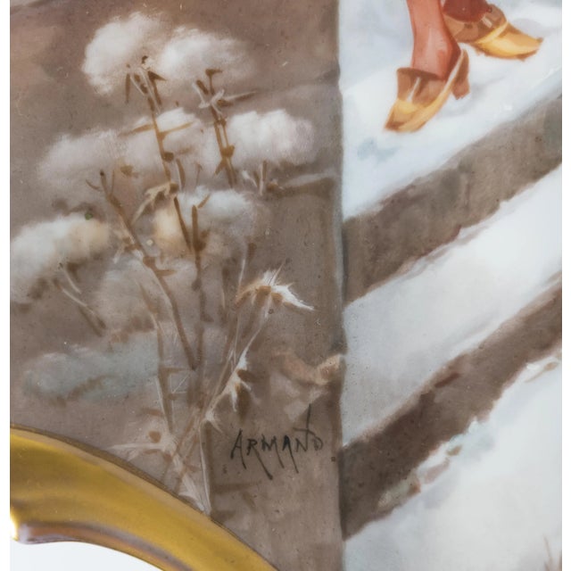 French Sevres Porcelain Wall Plaque Signed Armand For Sale - Image 9 of 13