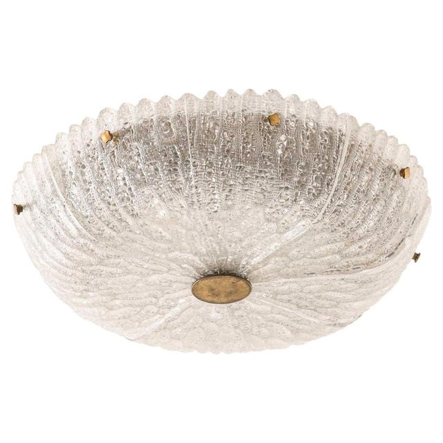 Scandinavian Modern Ceiling Lamp in Brass and Glass attributed to Carl Fagerlund, 1960s For Sale - Image 9 of 9