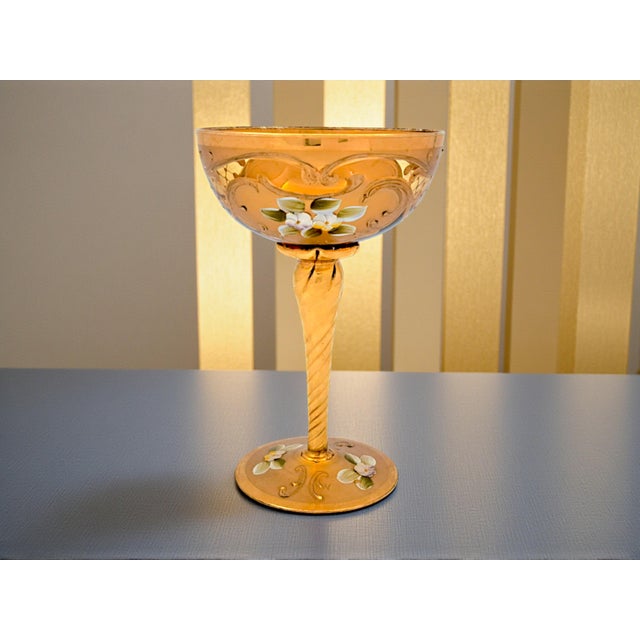 Tre Fuochi Murano Glass Champagne Flutes from Manifattura di Murano, 1960s, Set of 6 For Sale - Image 4 of 12