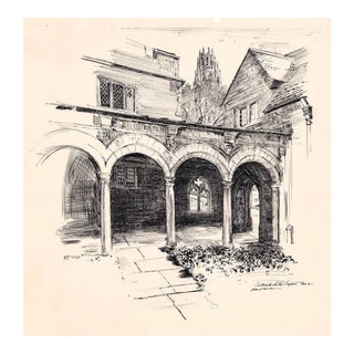 1922 Frederick Sexton Yale University Drawing For Sale