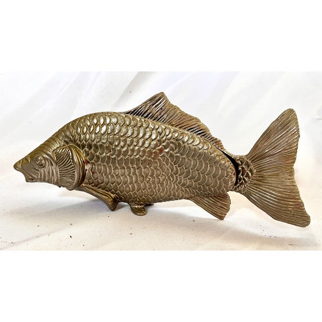 Italian Vintage Italian Fish Metal Letter/Card Holder For Sale - Image 3 of 13
