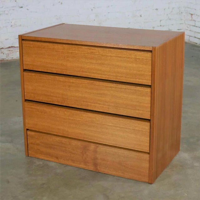 KODI----Vintage Scandinavian Modern Gentlemen's Chest Teak 3 Drawer Marked Made in Denmark For Sale - Image 11 of 11