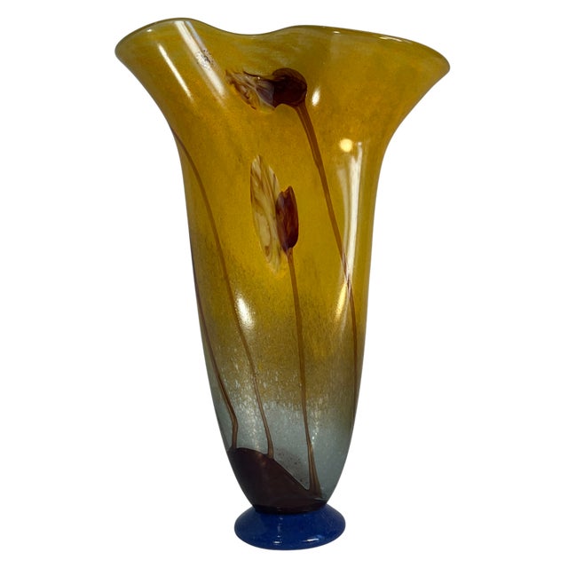 Horia-Constantin Puscariu Signed 17 + Tall Abstract Floral Art Glass Vase For Sale - Image 9 of 18