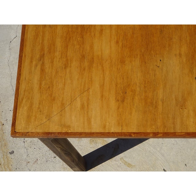 Rectangular Oak and Veneer Worktable, 1960s For Sale - Image 16 of 18