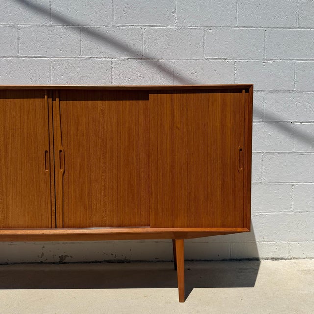 Mid-Century Modern 1960s Danish Modern Teak Highboard by Omann Jun Møbelfabrik, Attributed For Sale - Image 3 of 12
