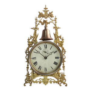 1890’s Japy Freres French Antique Mantel Alarm Clock Bronze Bell