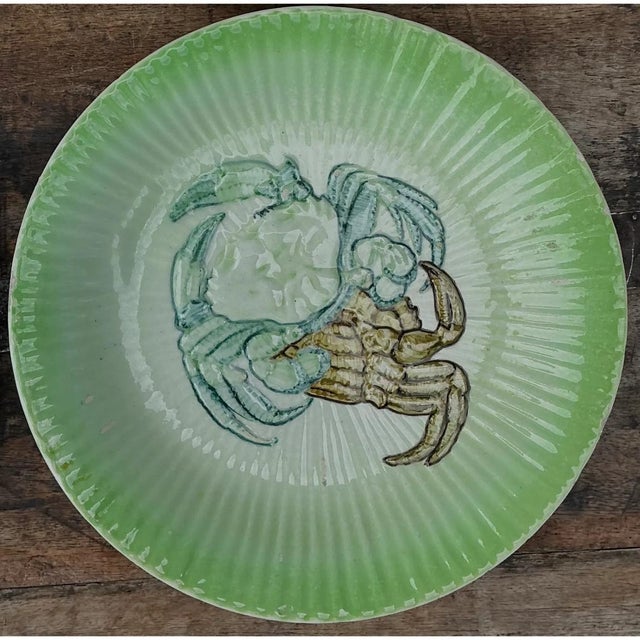 Vintage Italian Hand-Painted Ceramic Seafood Plates - Set of 8 For Sale - Image 10 of 13